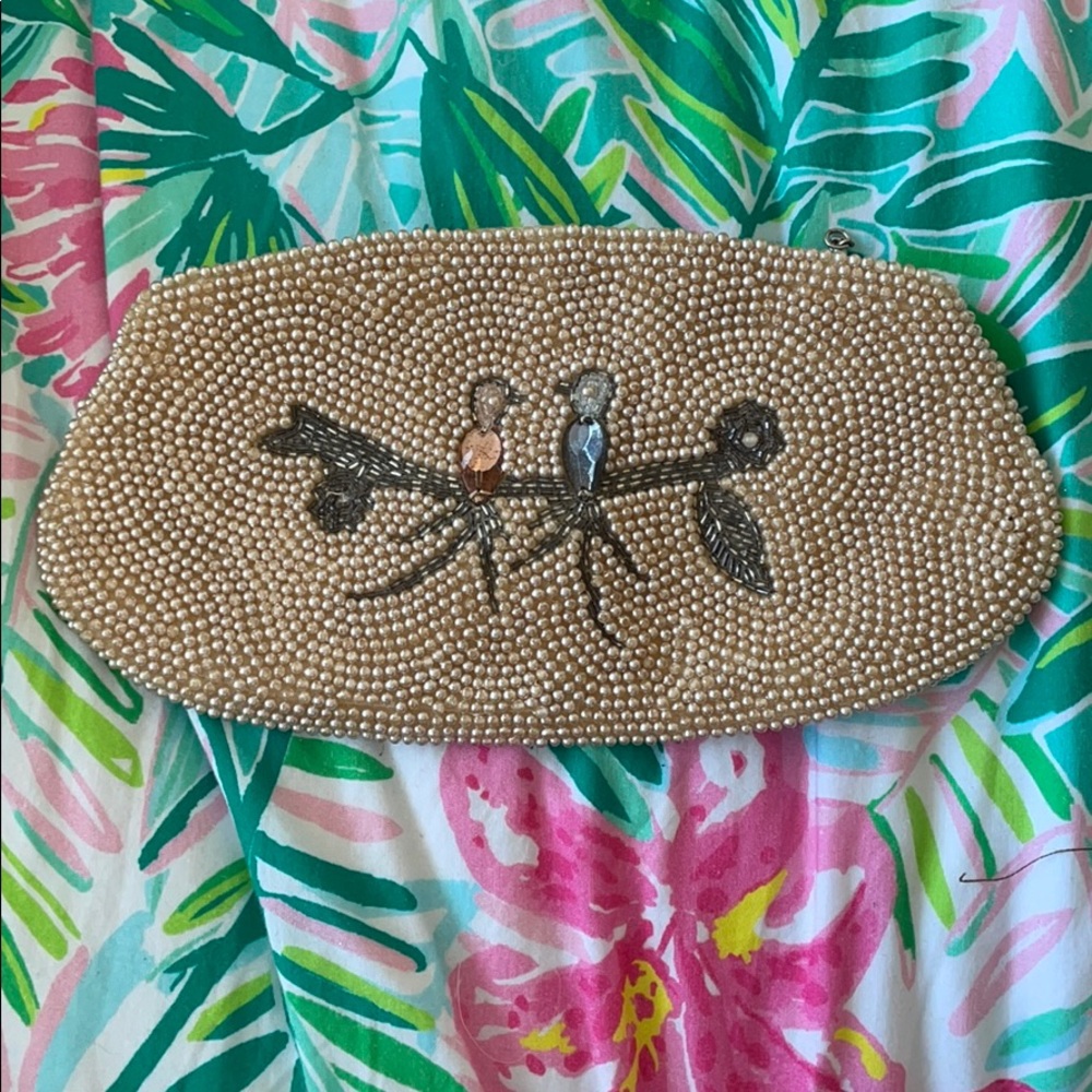 Vintage Charlet Pearl Rhinestone Bird Clutch